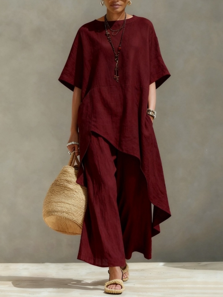 Women Cotton Linen Pant Sets 2 - Linen Pant Wide บทวิจารณ์และราคา