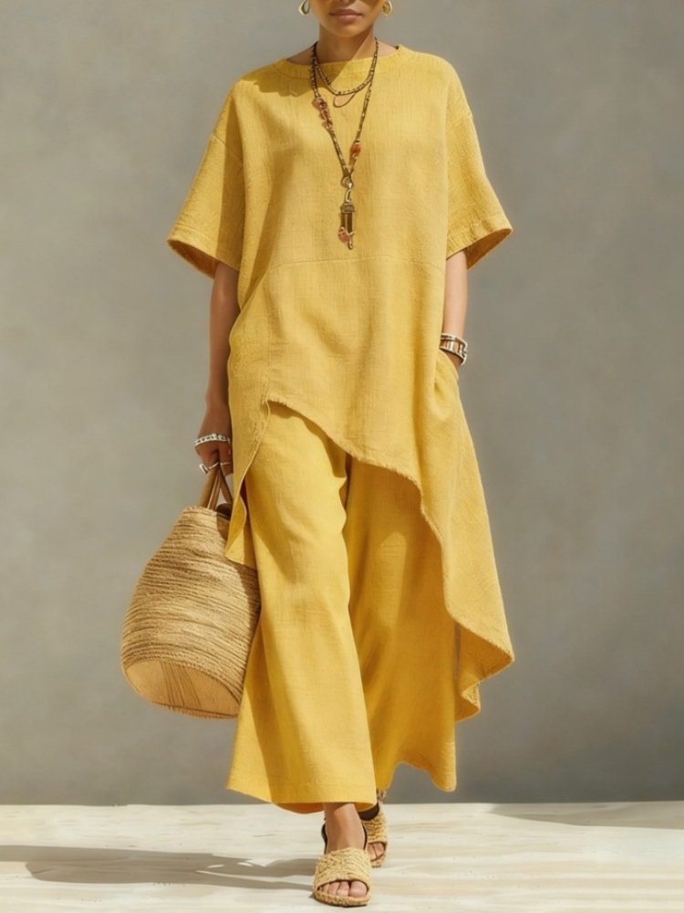 Women Cotton Linen Pant Sets 2 - Linen Pant Wide บทวิจารณ์และราคา
