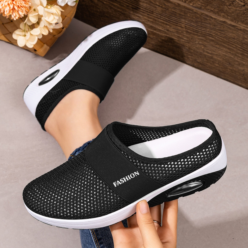 Women Hollow Mesh Mules Slip O - Wedge Espadrille Women บทวิจารณ์และราคา