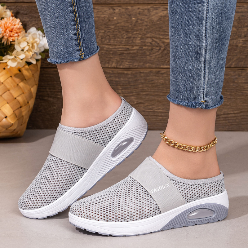 Women Hollow Mesh Mules Slip O - Wedge Espadrille Women บทวิจารณ์และราคา