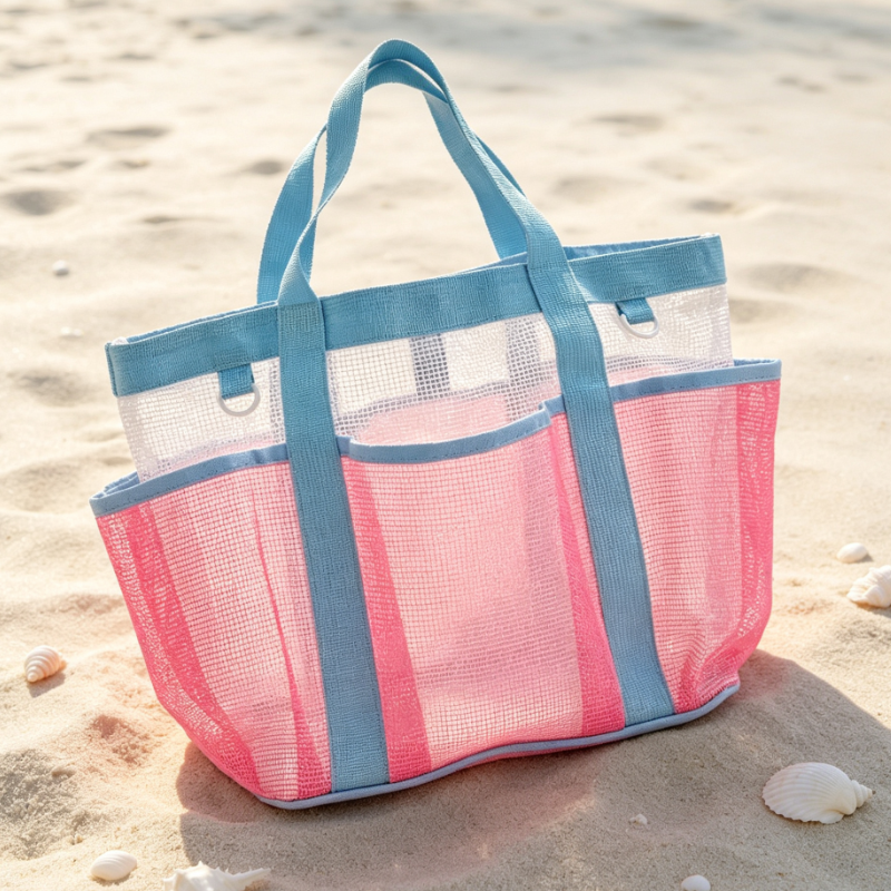 Large Mesh Beach Tote Bag with - Tote Bag Beach บทวิจารณ์และราคา