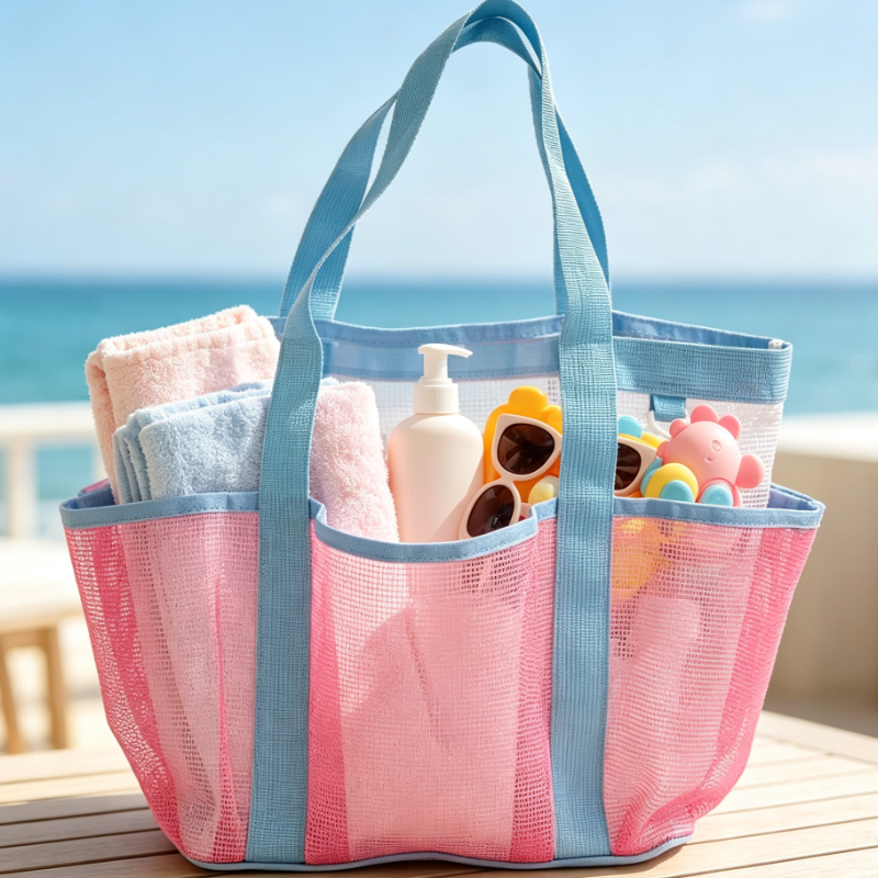 Large Mesh Beach Tote Bag with - Tote Bag Beach บทวิจารณ์และราคา