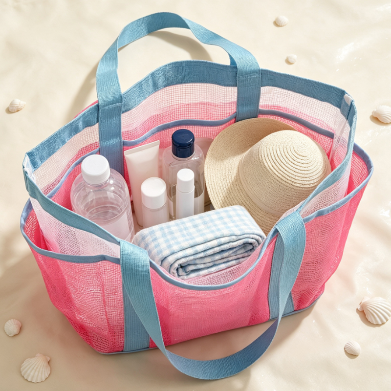 Large Mesh Beach Tote Bag with - Tote Bag Beach บทวิจารณ์และราคา
