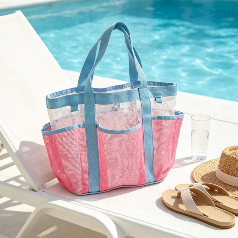 Large Mesh Beach Tote Bag with - Tote Bag Beach บทวิจารณ์และราคา