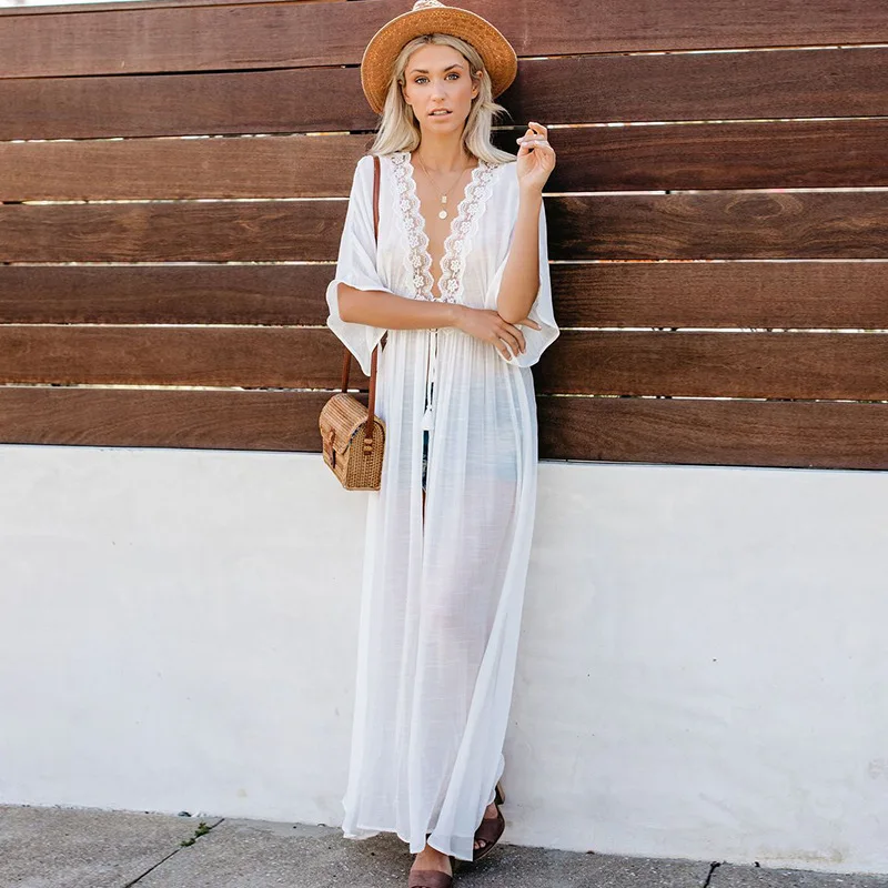 Women Beach Dress Swimwear Sex - Cover Up Kaftan บทวิจารณ์และราคา