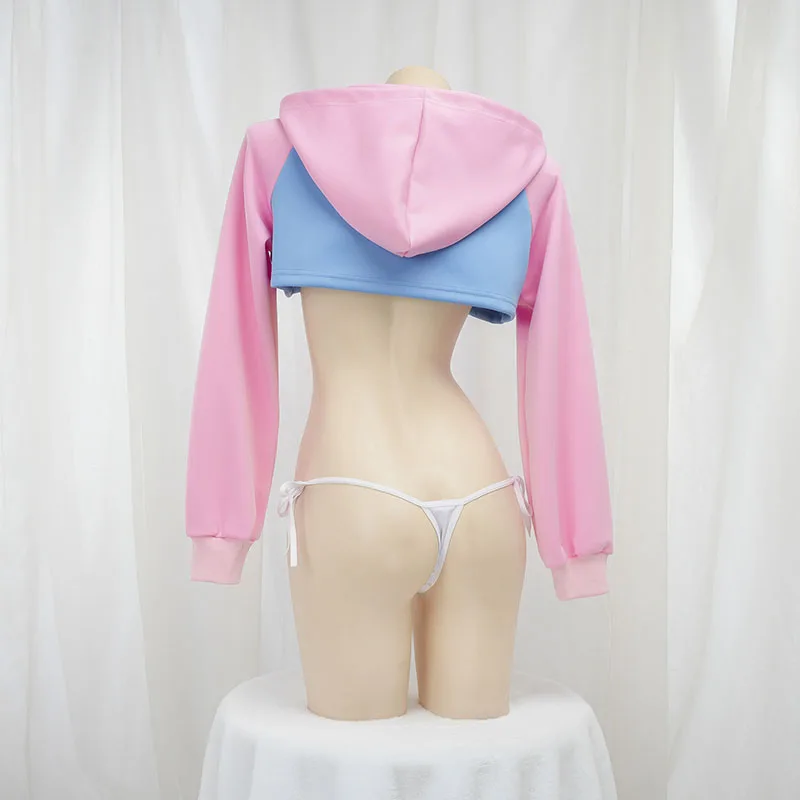 Cute Long Sleeve Crop Top Hood - Crop Top Crochet บทวิจารณ์และราคา