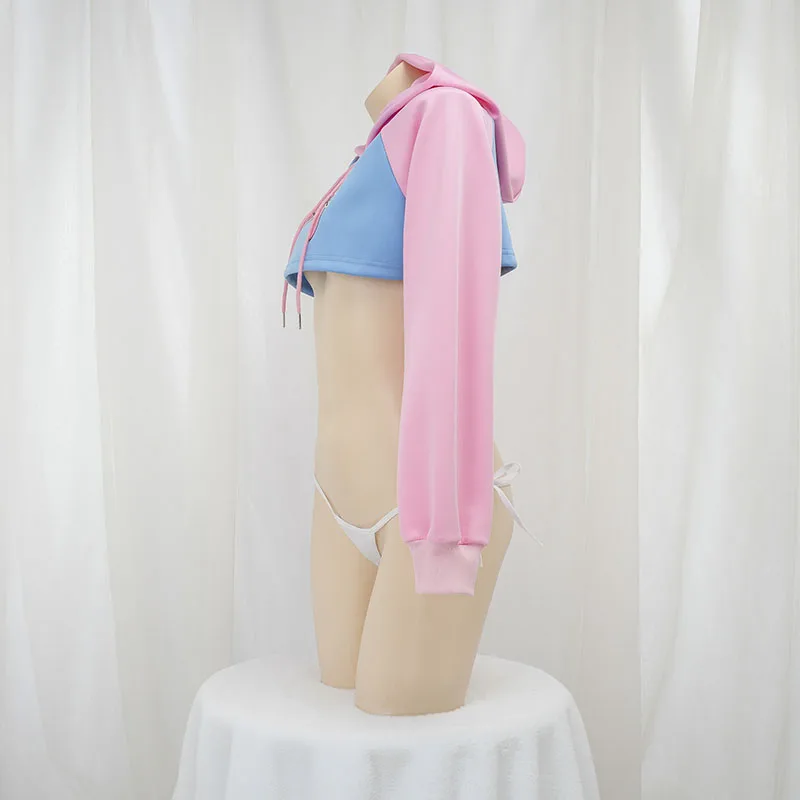 Cute Long Sleeve Crop Top Hood - Crop Top Crochet บทวิจารณ์และราคา