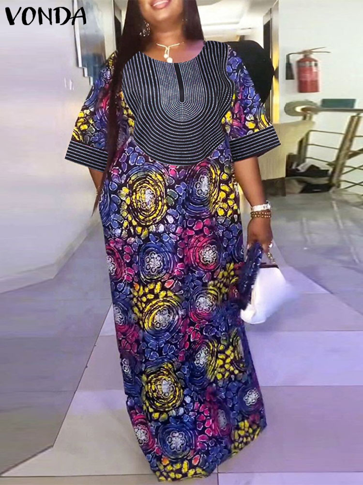 Plus Size Women Long Dress 202 - Romper Floral Print บทวิจารณ์และราคา