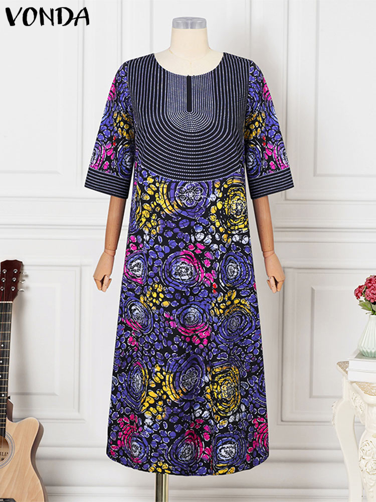 Plus Size Women Long Dress 202 - Romper Floral Print บทวิจารณ์และราคา