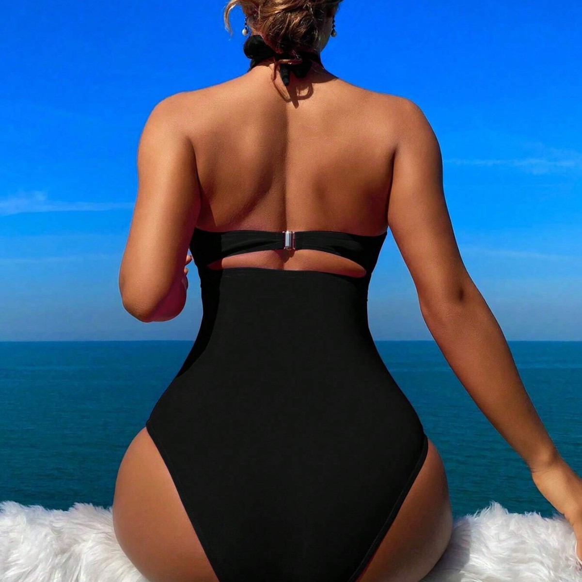 Women Swimsuit Halter Neck Sol - Swimsuit Bikini Ruched บทวิจารณ์และราคา