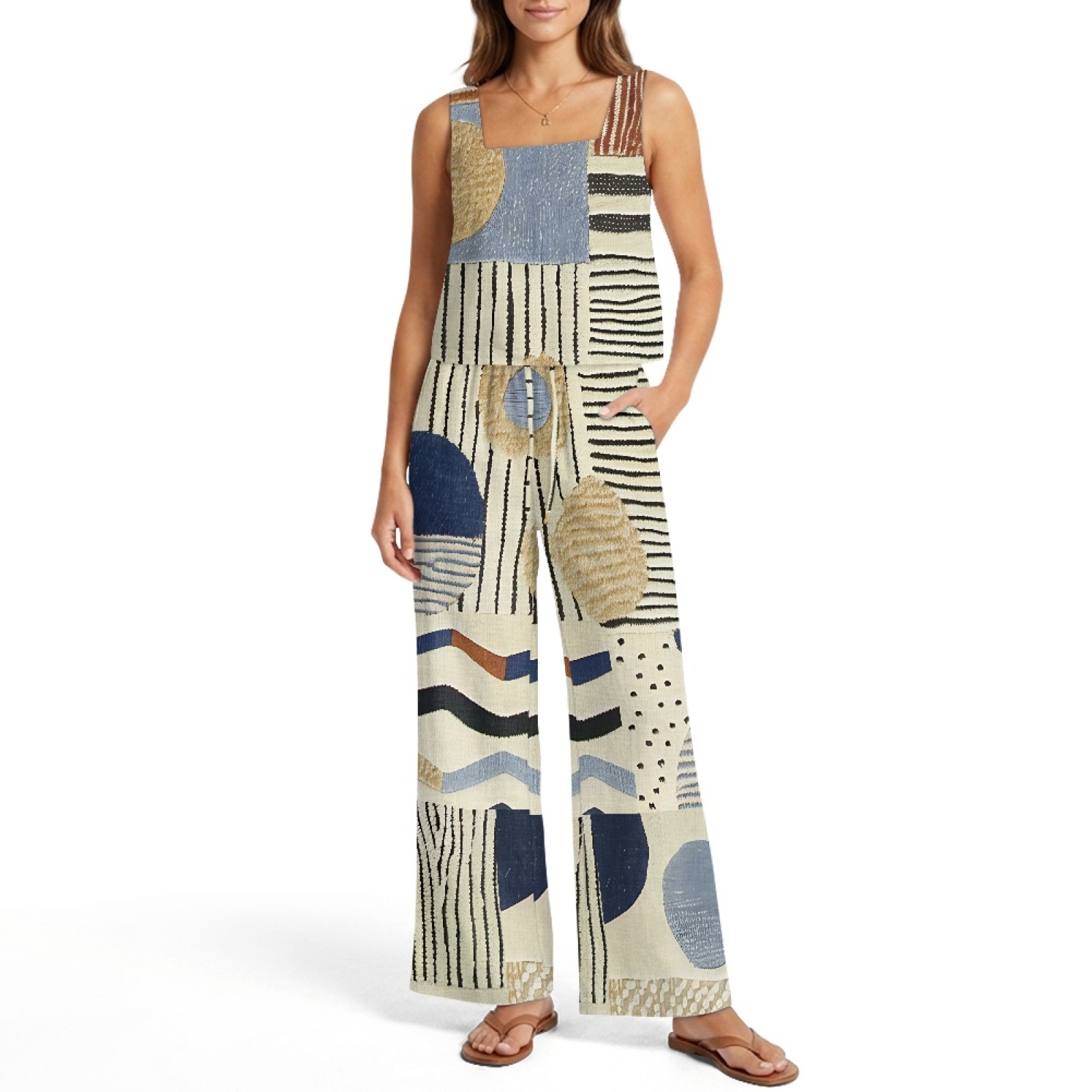 INSTANTARTS Women’s Linen Vest - Linen Pant Wide บทวิจารณ์และราคา