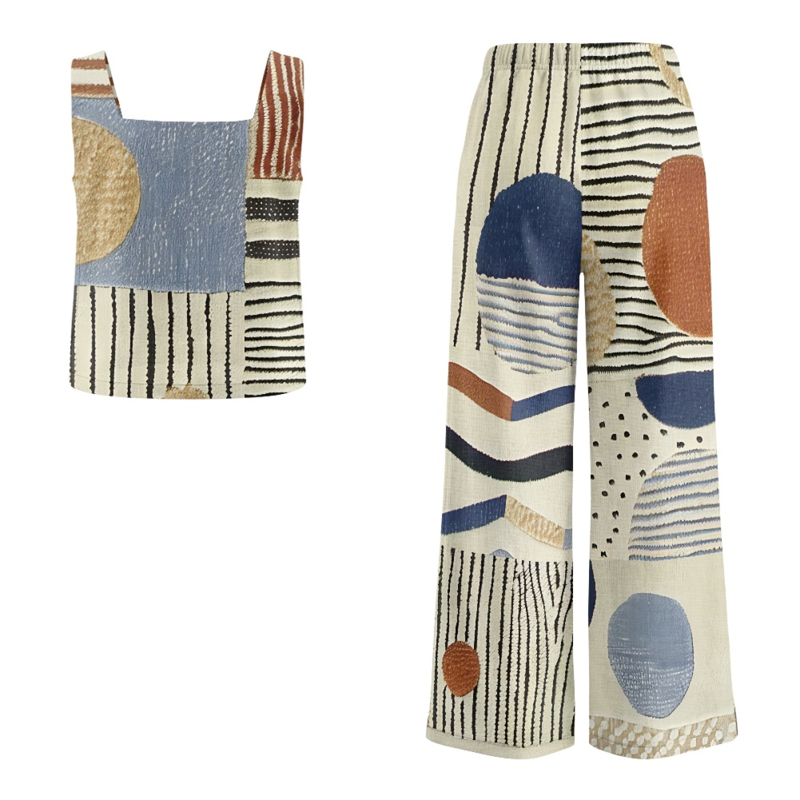 INSTANTARTS Women’s Linen Vest - Linen Pant Wide บทวิจารณ์และราคา