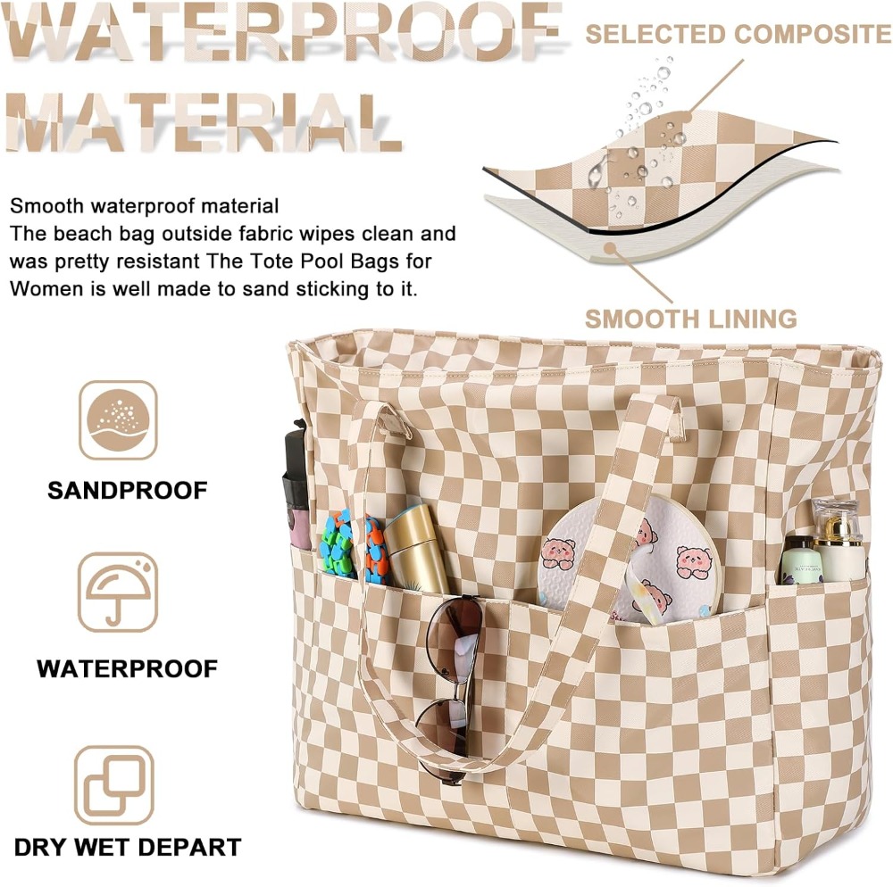 Extra Large Waterproof Beach T - Tote Bag Beach บทวิจารณ์และราคา