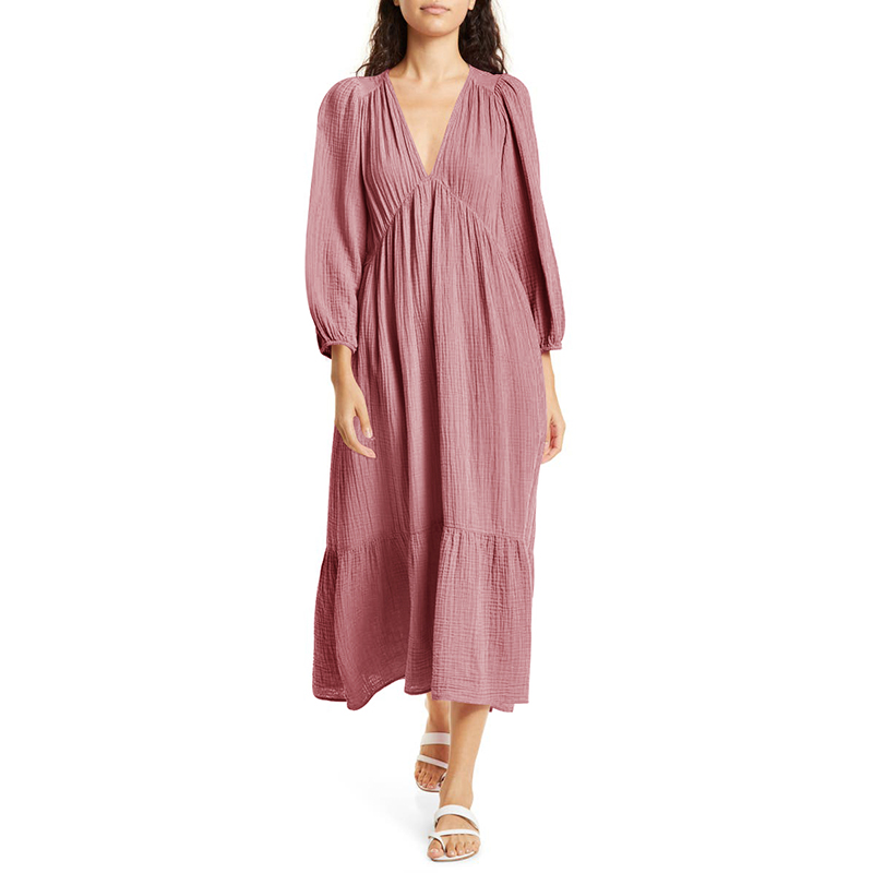 Muslin 100% Cotton Long Sleeve - Linen Dress Wrap บทวิจารณ์และราคา
