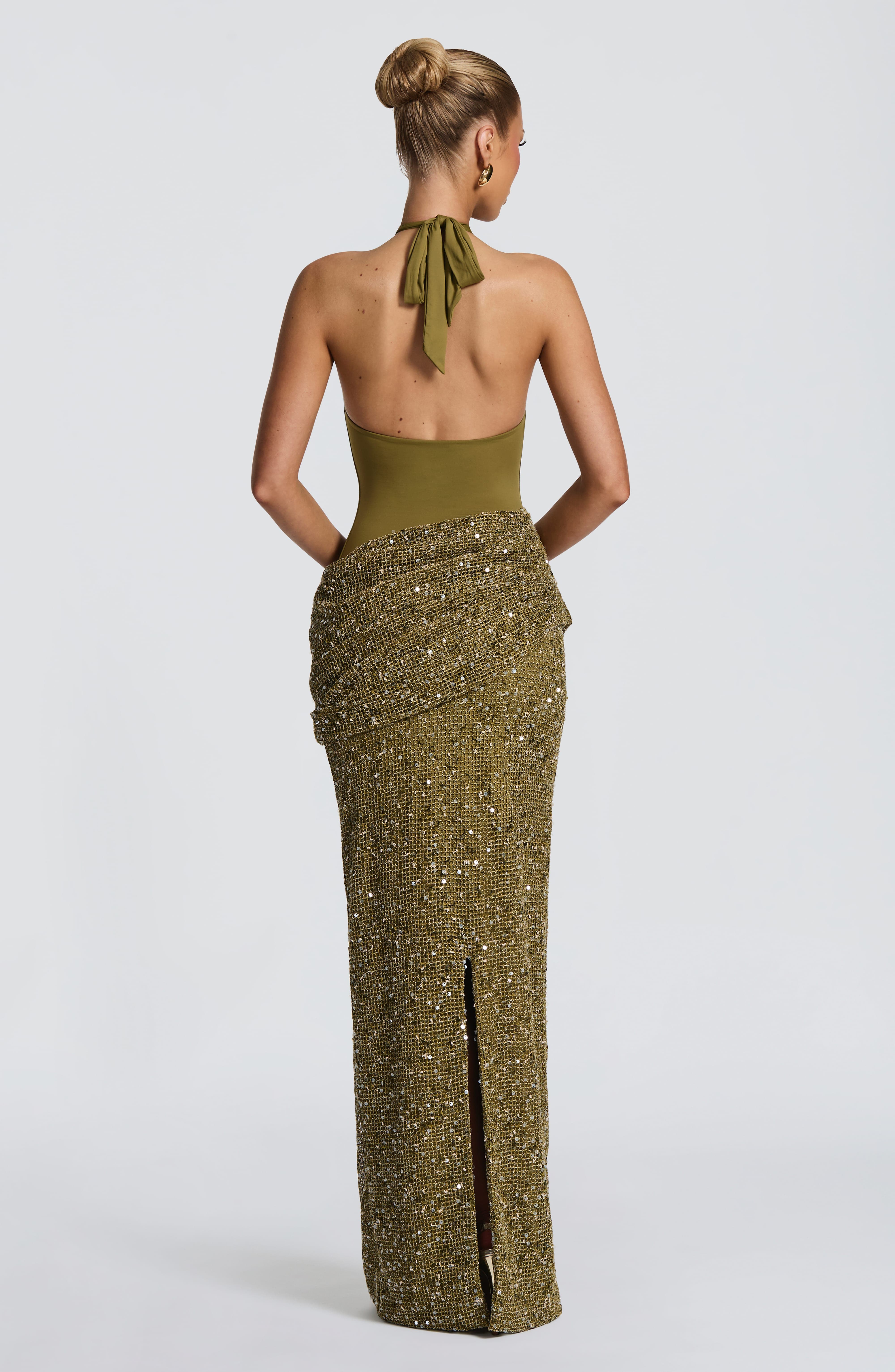 Halter Neck Sequin Mermaid Max - Maxi Dress Halter บทวิจารณ์และราคา