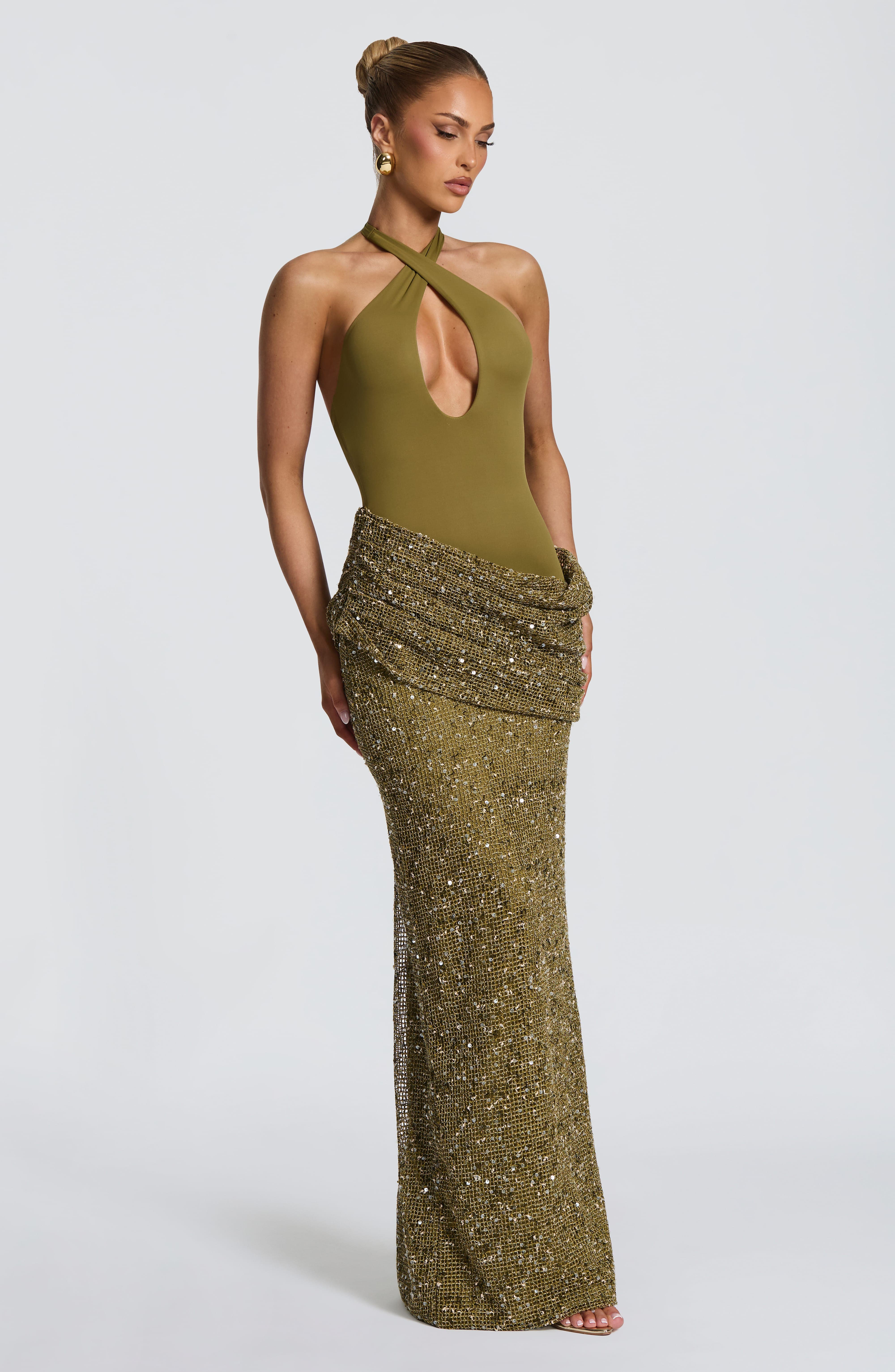 Halter Neck Sequin Mermaid Max - Maxi Dress Halter บทวิจารณ์และราคา