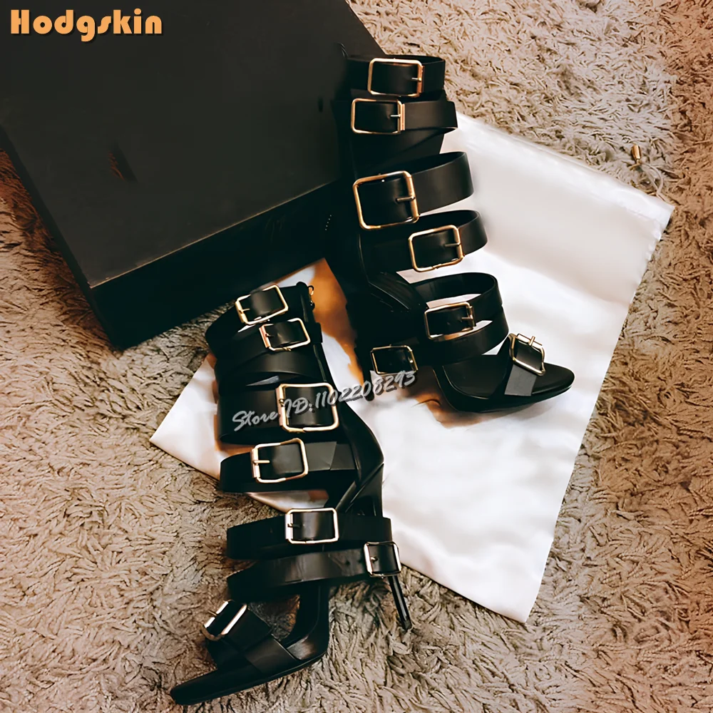 Retro Buckle Strap Stiletto Sa - Sandal Strappy Heeled บทวิจารณ์และราคา