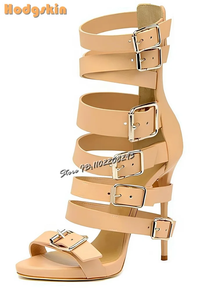 Retro Buckle Strap Stiletto Sa - Sandal Strappy Heeled บทวิจารณ์และราคา