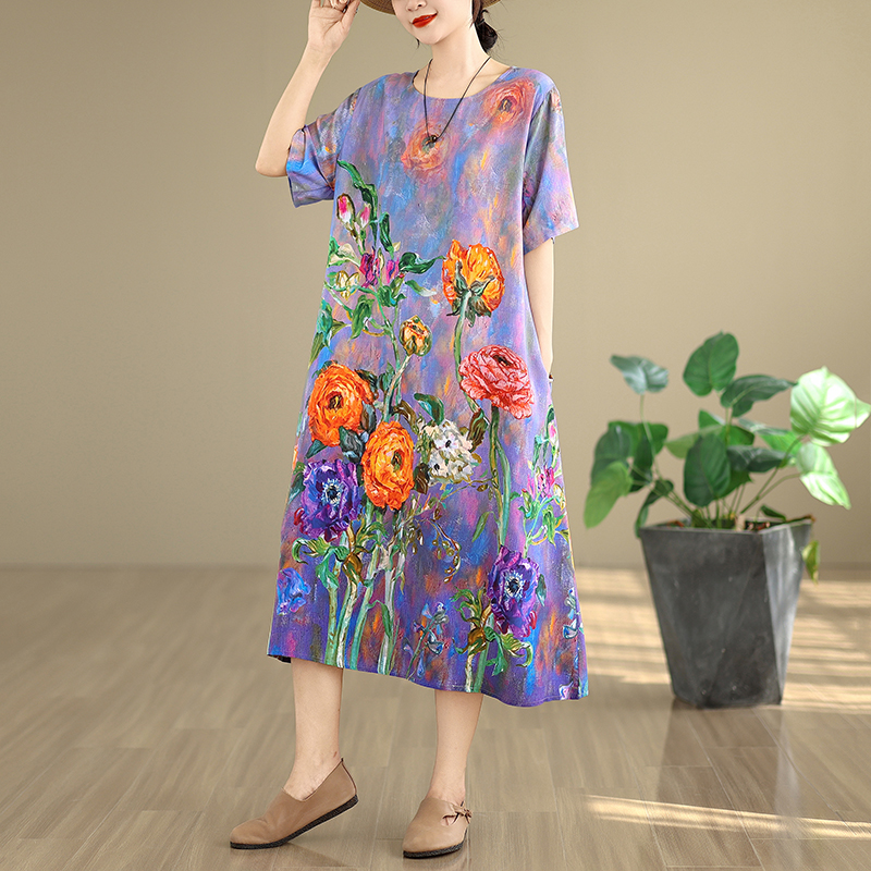 High-End Women's Cotton Lin Dr - Midi Skirt Floral บทวิจารณ์และราคา