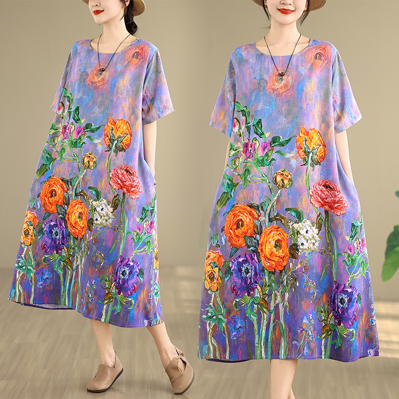 High-End Women's Cotton Lin Dr - Midi Skirt Floral บทวิจารณ์และราคา