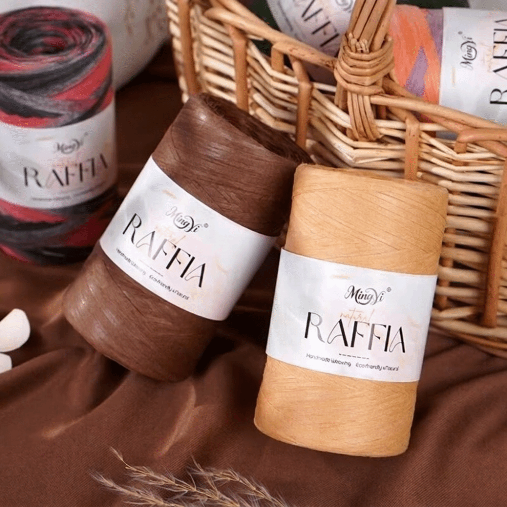 DIY Multi-Colored Raffia Yarn  - Crochet Bag Raffia บทวิจารณ์และราคา