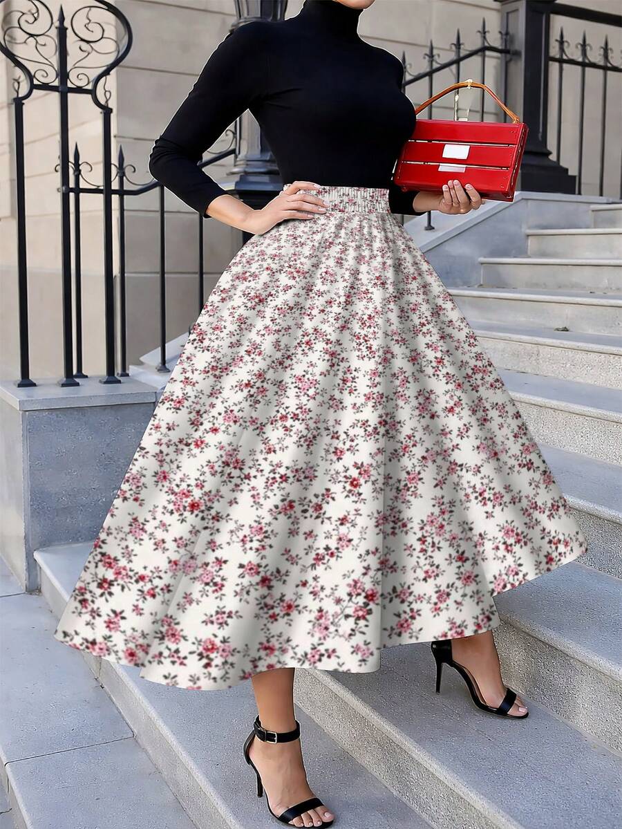 Oversized Floral Midi Skirt Pi - Midi Skirt Floral บทวิจารณ์และราคา