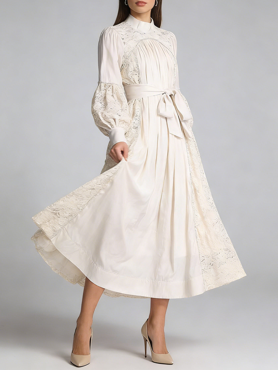 TWOTWINSTYLE Solid Patchwork L - Linen Dress Wrap บทวิจารณ์และราคา