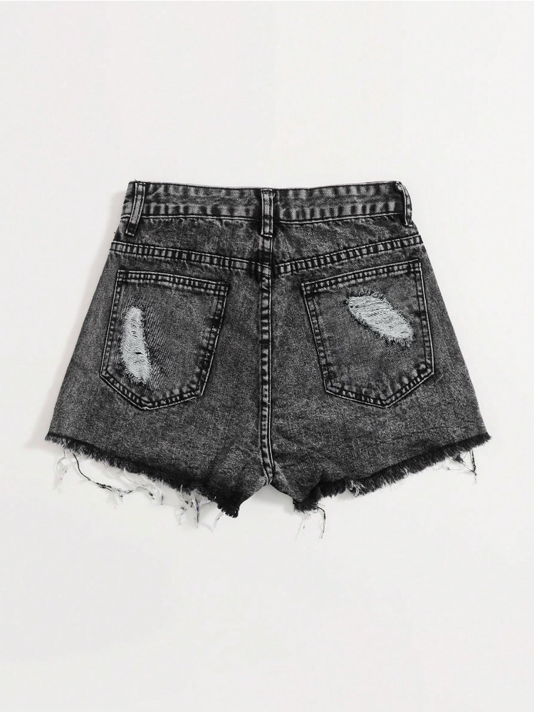 2026 New Vintage Washed Denim  - Shorts Denim Frayed บทวิจารณ์และราคา