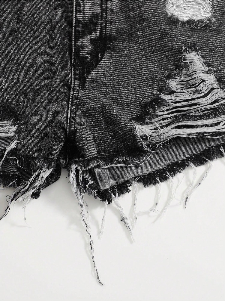 2026 New Vintage Washed Denim  - Shorts Denim Frayed บทวิจารณ์และราคา