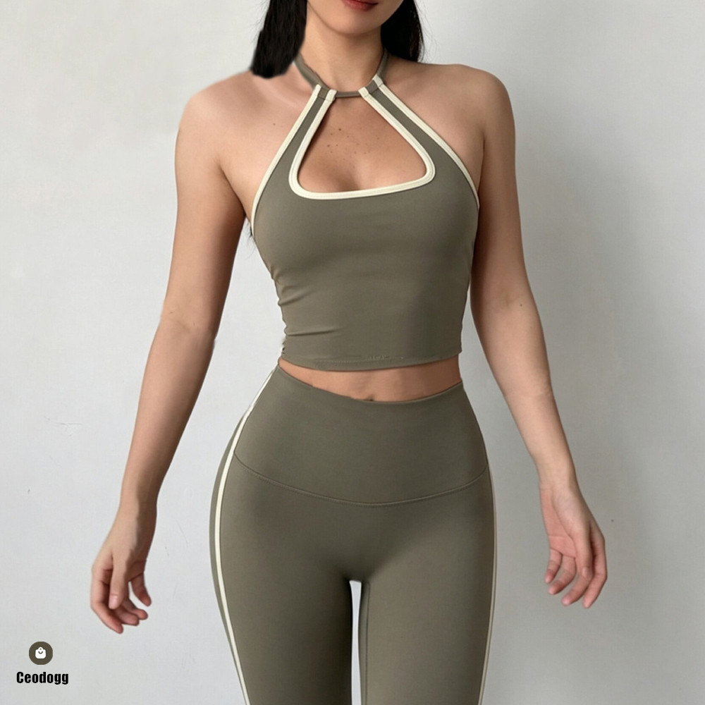 Hanging Halter Top Women Sport - Bralette Triangle Set บทวิจารณ์และราคา