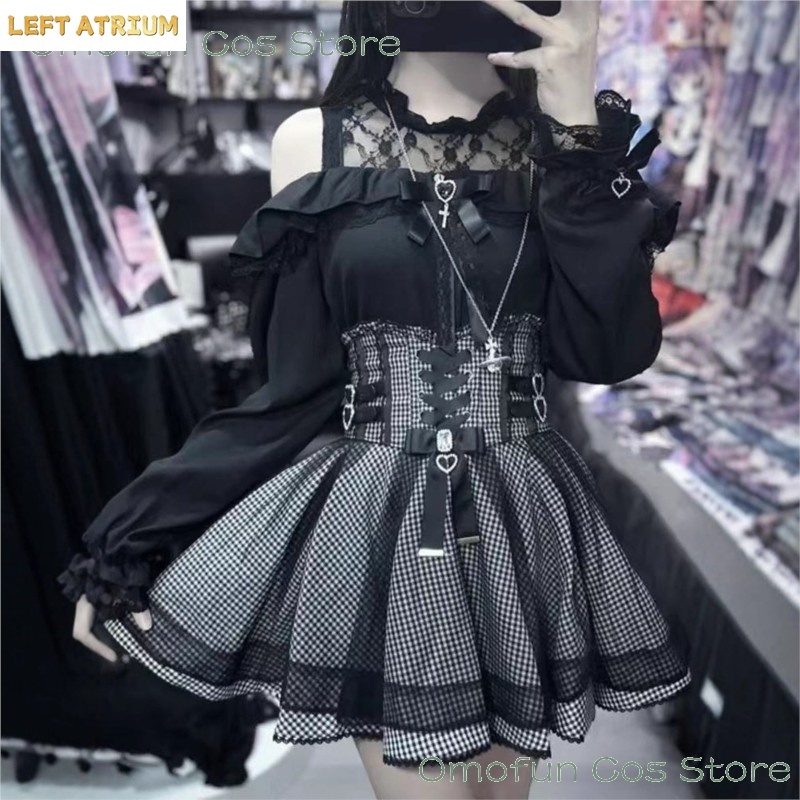 Jirai kei Lolita Dress Skirts  - Blouse Off Shoulder บทวิจารณ์และราคา