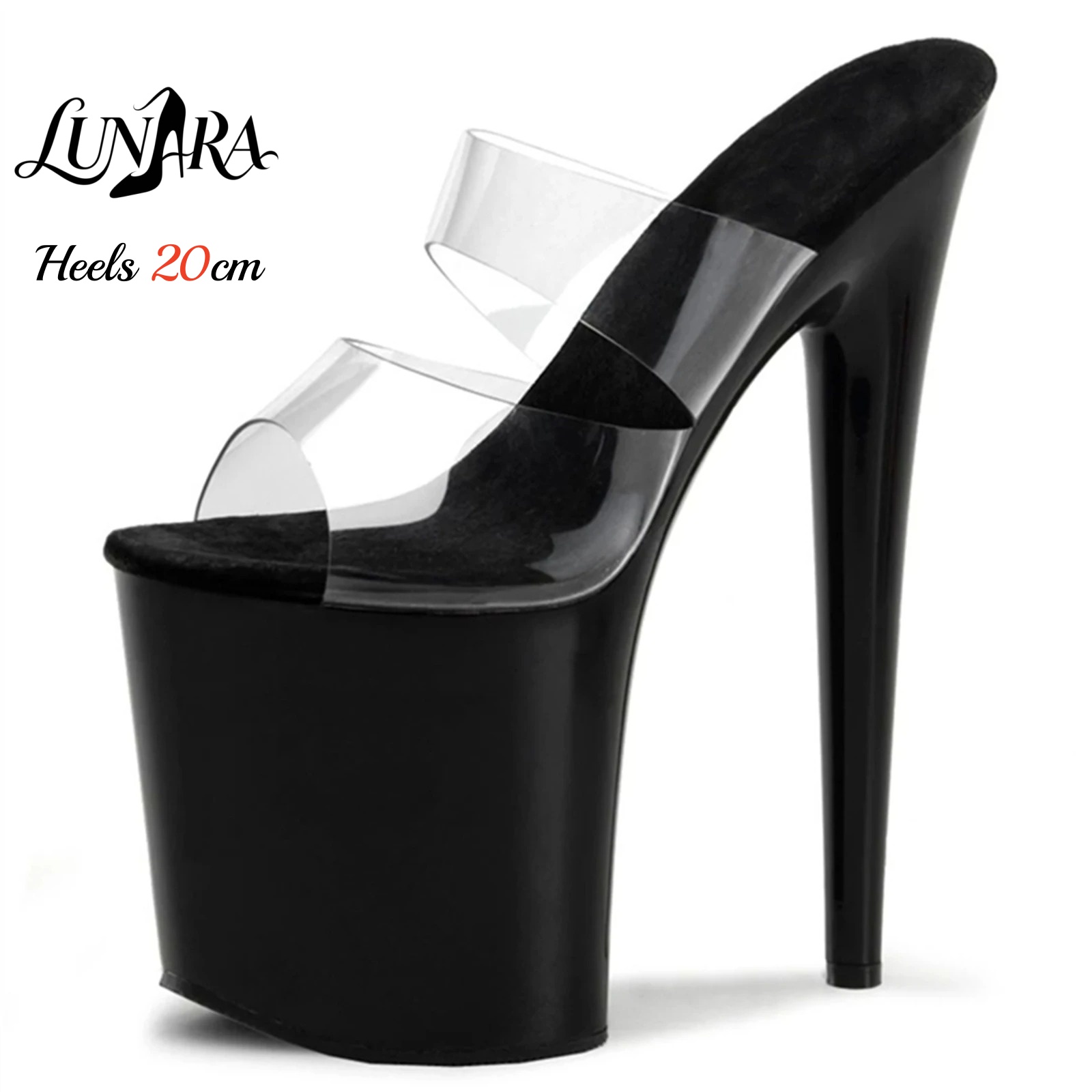 20cm Clear PVC Strappy Ultra H - Sandal Strappy Heeled บทวิจารณ์และราคา