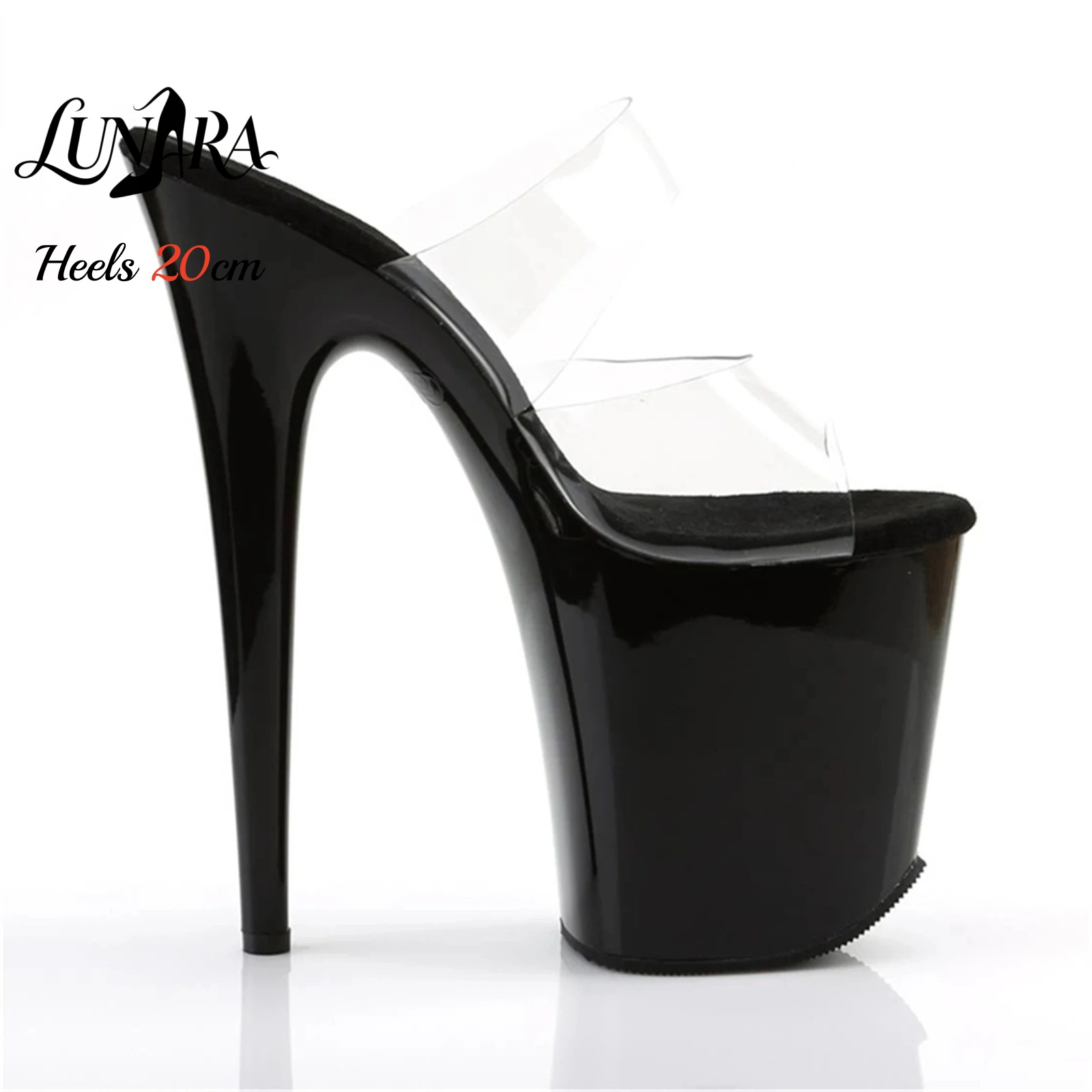20cm Clear PVC Strappy Ultra H - Sandal Strappy Heeled บทวิจารณ์และราคา