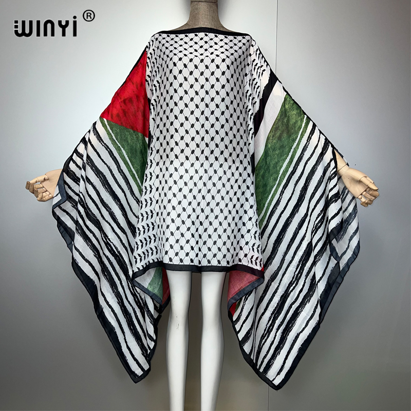WINYI print abaya muslim summe - Cover Up Kaftan บทวิจารณ์และราคา