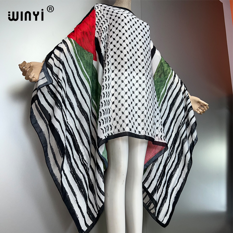 WINYI print abaya muslim summe - Cover Up Kaftan บทวิจารณ์และราคา