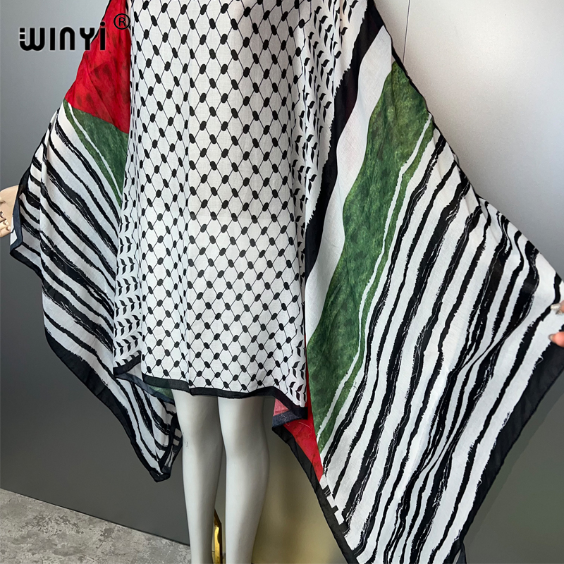WINYI print abaya muslim summe - Cover Up Kaftan บทวิจารณ์และราคา