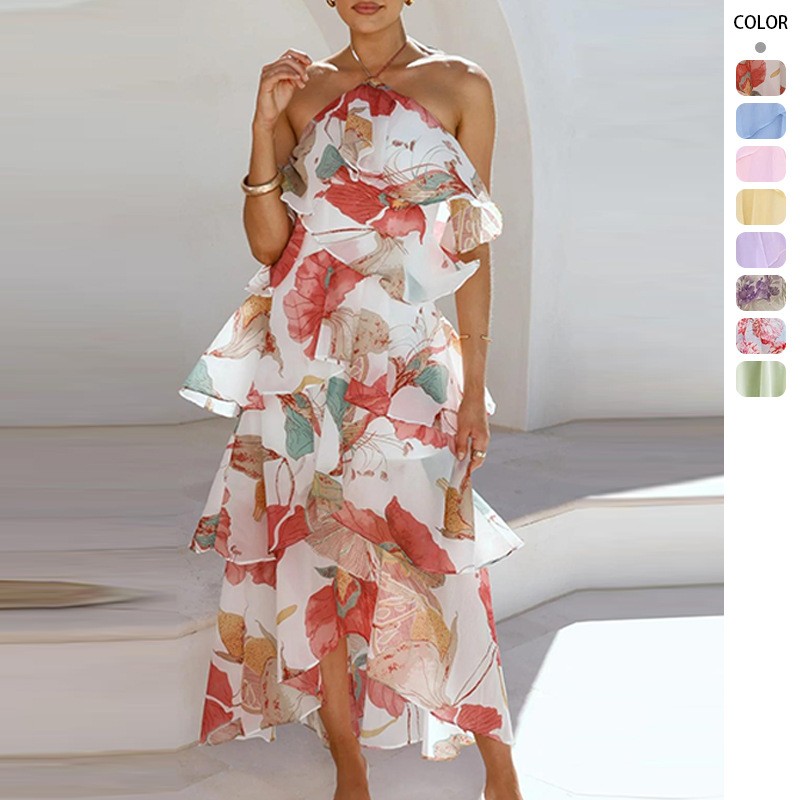 Elegant Party Maxi Dress Chiff - Maxi Dress Halter บทวิจารณ์และราคา