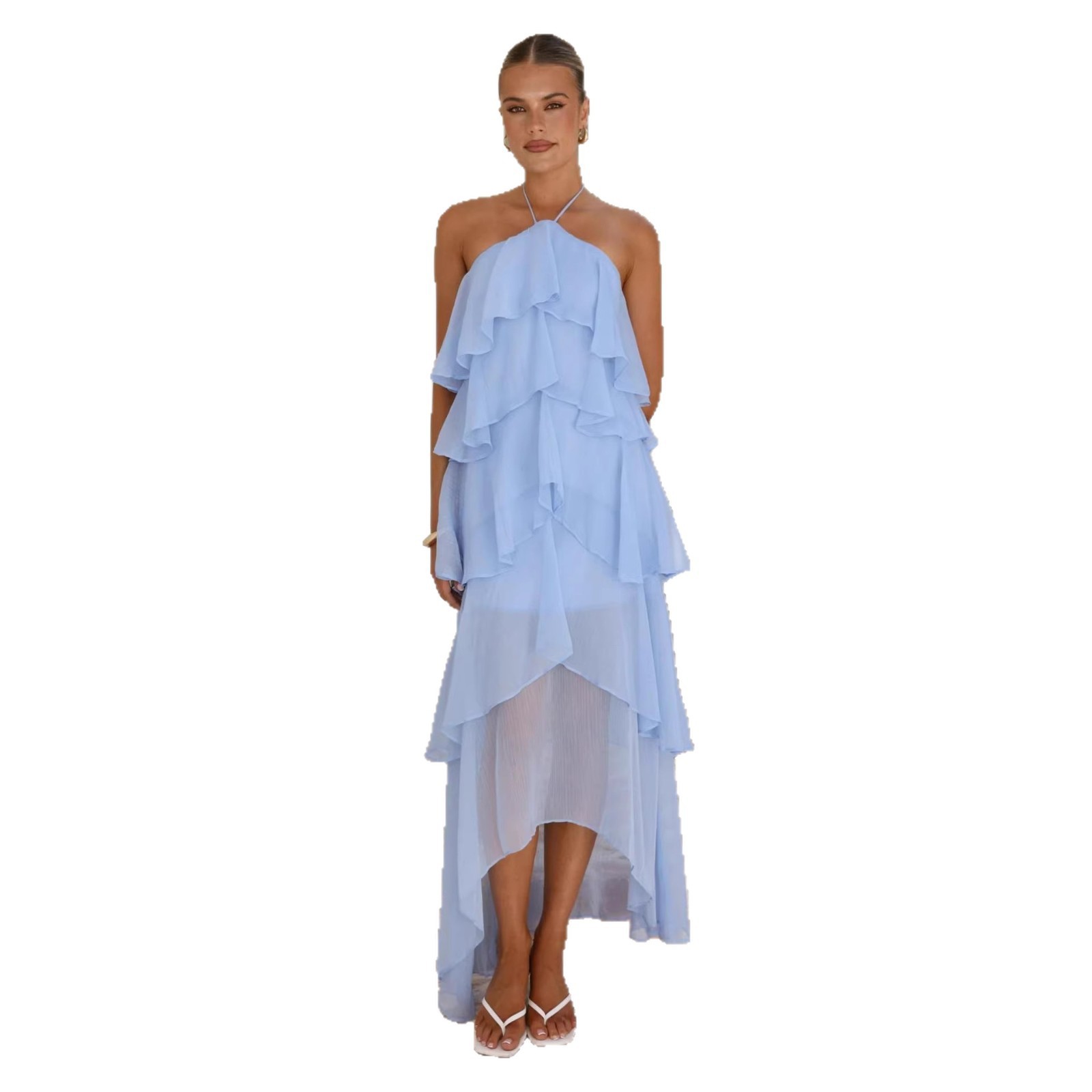 Elegant Party Maxi Dress Chiff - Maxi Dress Halter บทวิจารณ์และราคา