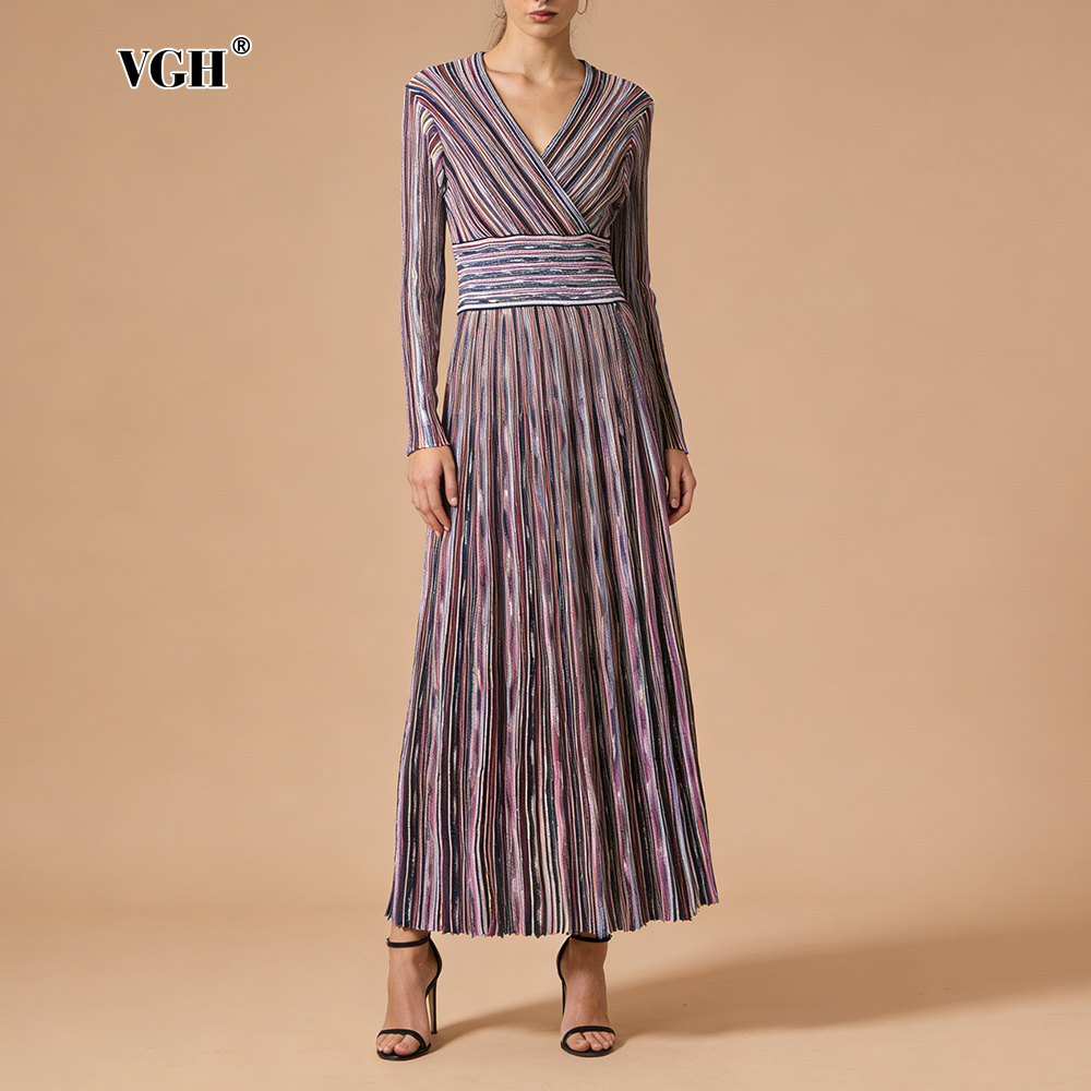 VGH Casual Commute Striped Kni - Linen Dress Wrap บทวิจารณ์และราคา