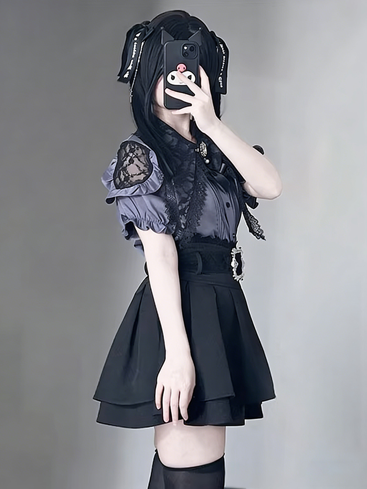 Gothic Style Shoulder Bared Sh - Blouse Off Shoulder บทวิจารณ์และราคา