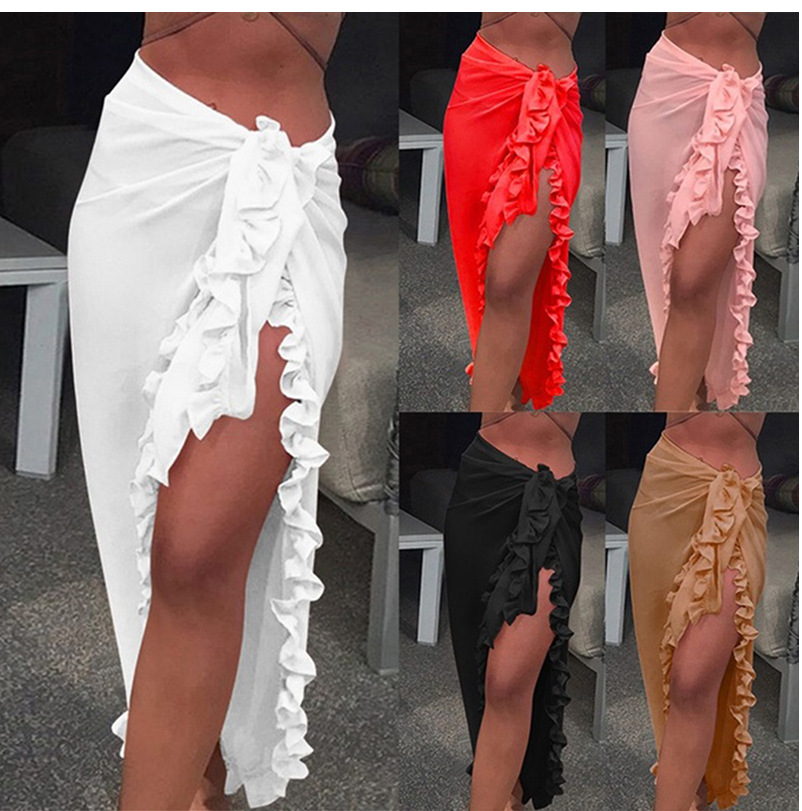 5 Colors Ruffle Sarong for Wom - Cover Up Kaftan บทวิจารณ์และราคา