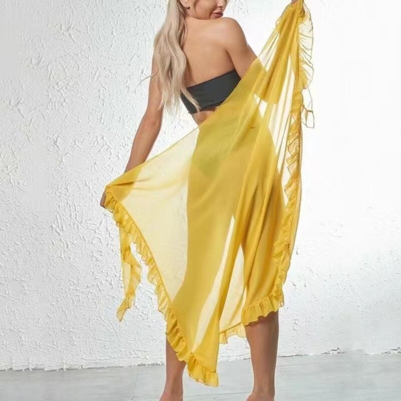 5 Colors Ruffle Sarong for Wom - Cover Up Kaftan บทวิจารณ์และราคา