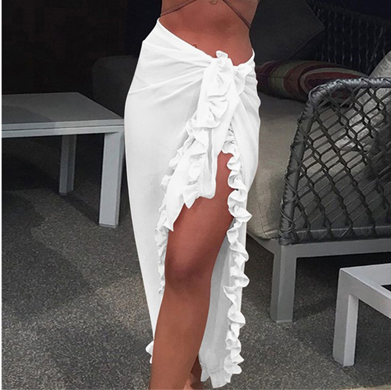 5 Colors Ruffle Sarong for Wom - Cover Up Kaftan บทวิจารณ์และราคา
