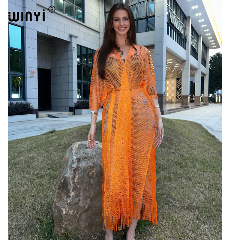WINYI hollow beach kimono sexy - Cover Up Kaftan บทวิจารณ์และราคา