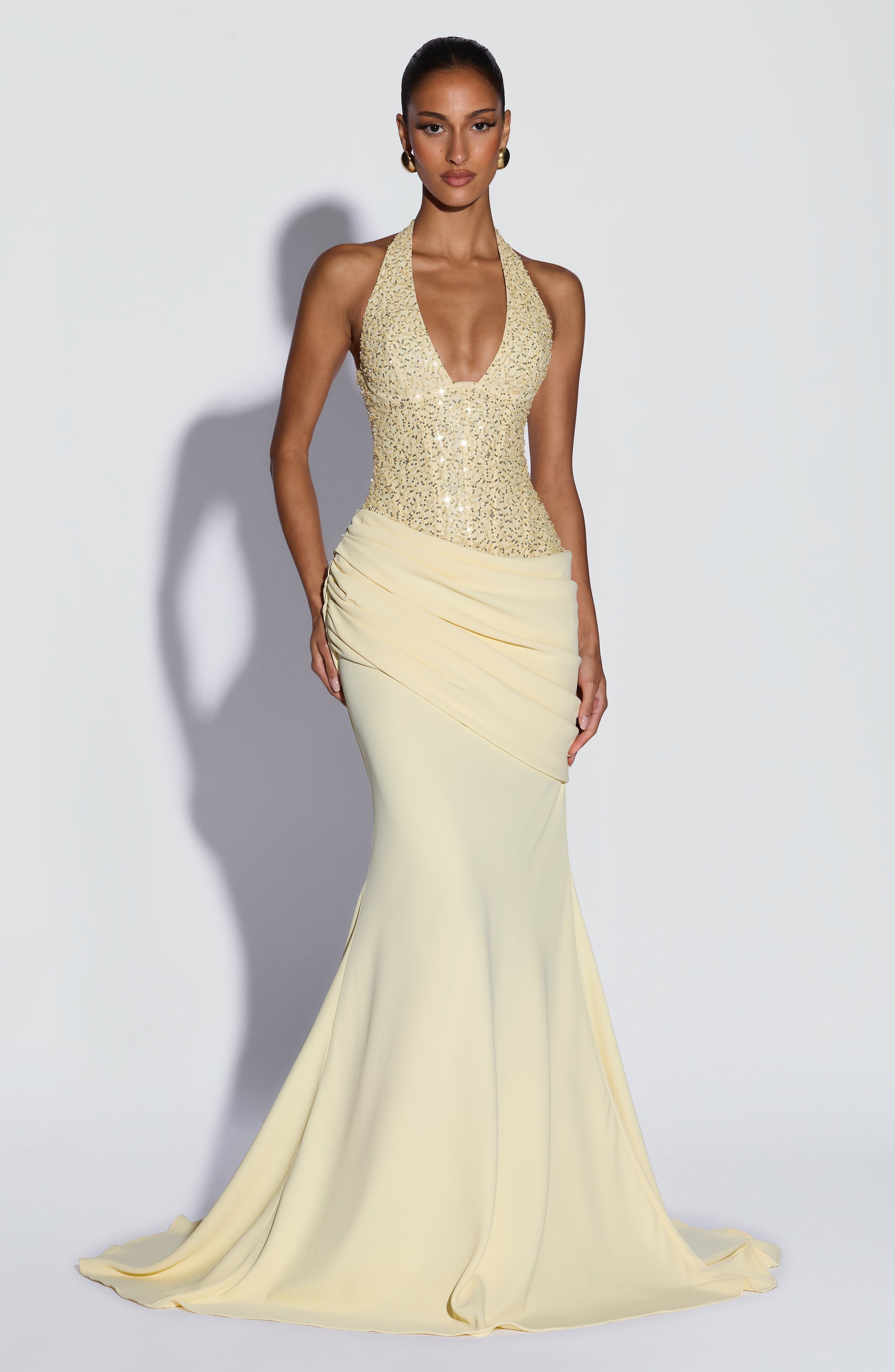 Luxury Halter V Sequin Maxi Go - Maxi Dress Halter บทวิจารณ์และราคา