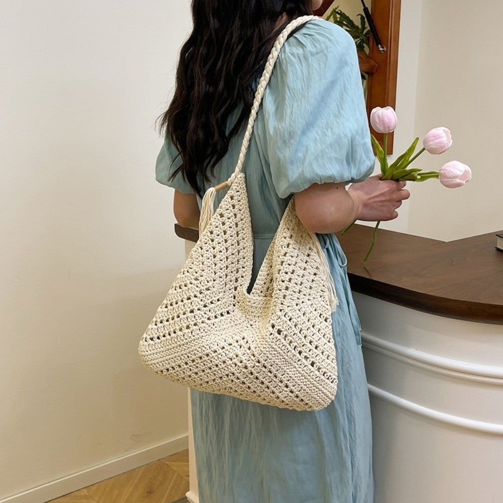 Summer Bohemian Knitted Should - Tote Bag Beach บทวิจารณ์และราคา