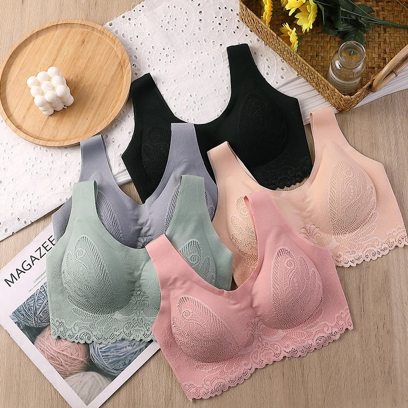 Breathable Latex Bra Seamless  - Bralette Triangle Set บทวิจารณ์และราคา