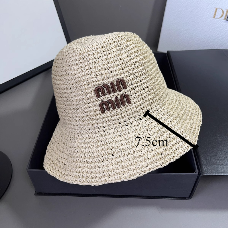 Letter Embroidery Straw Dome B - Hat Floppy Wide บทวิจารณ์และราคา