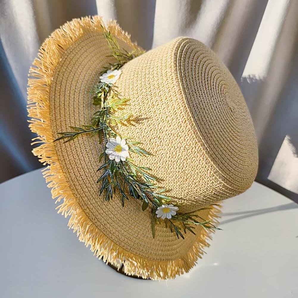 Sun Hat Wide Brim Floppy Straw - Hat Floppy Wide บทวิจารณ์และราคา
