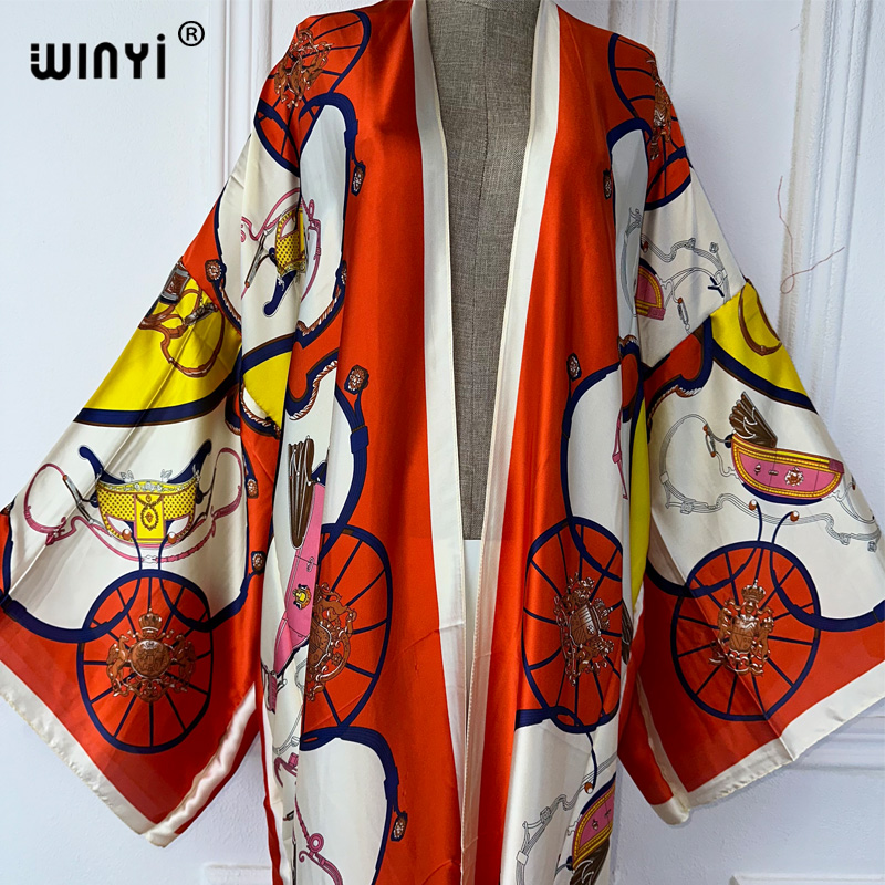 WINYI boho print Kimono Summer - Cover Up Kaftan บทวิจารณ์และราคา
